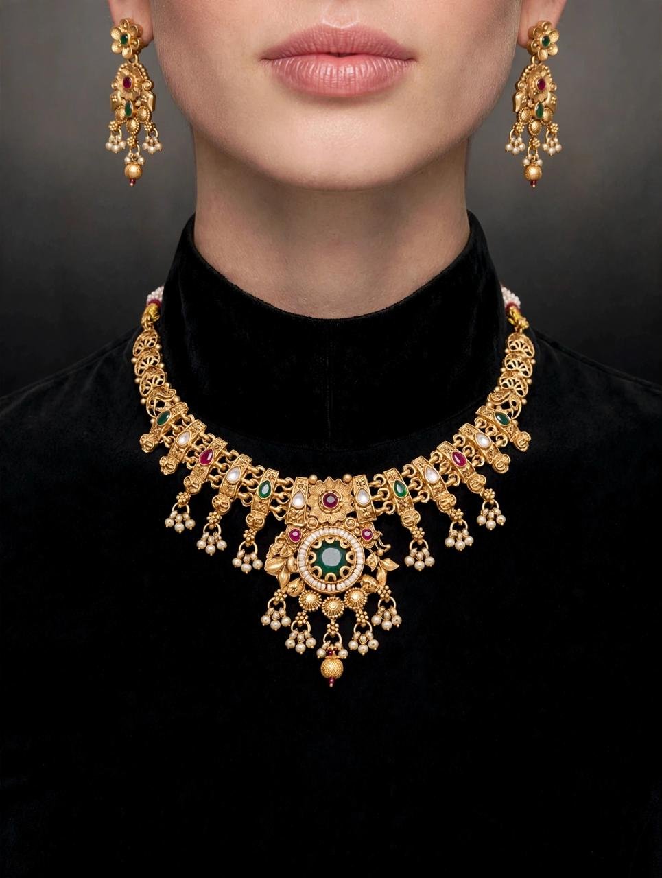 Gold-Tone Traditional Necklace Set