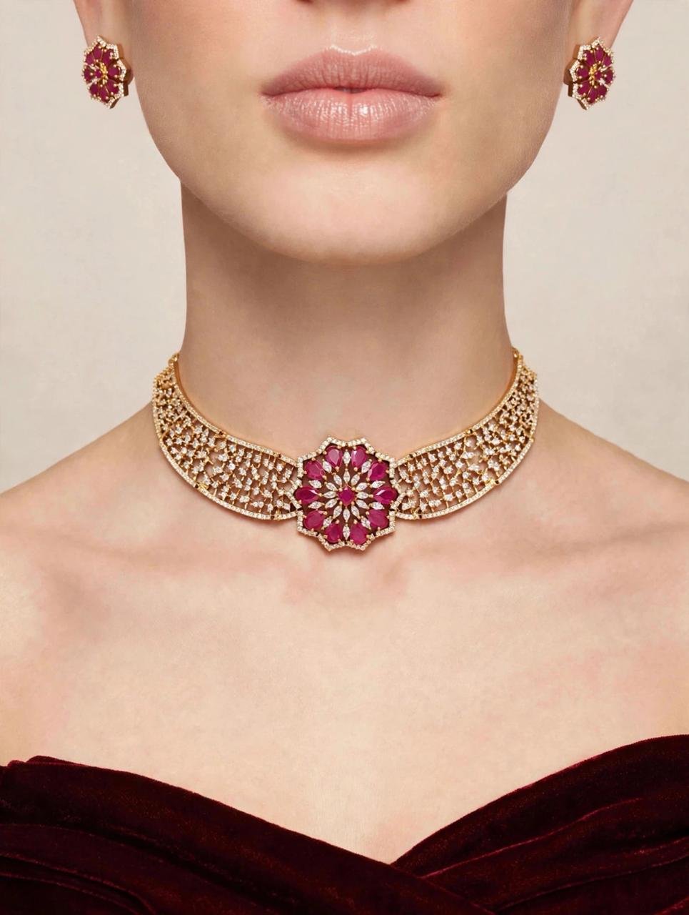 Ruby Bloom Luxe Choker Set